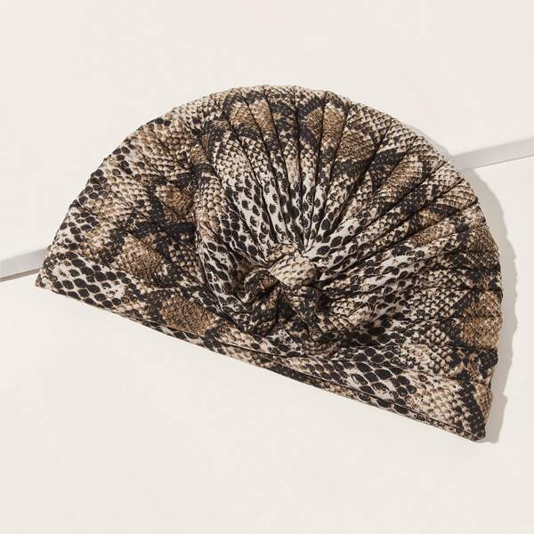 

Snakeskin Pattern Turban Hat, Multicolor