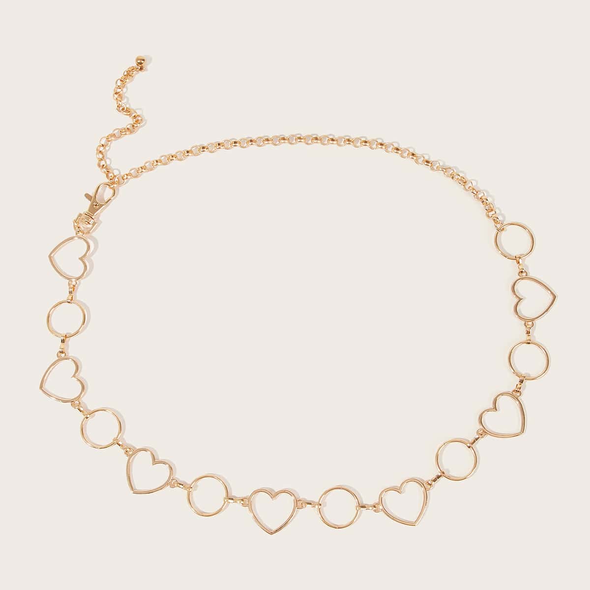 

Heart Decor Waist Chain, Gold