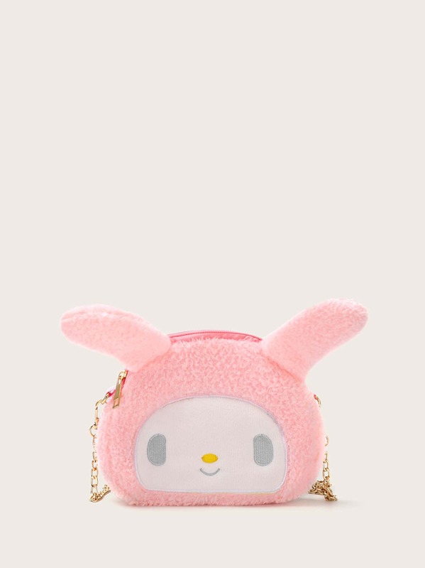 

Girls Rabbit Ear Decor Crossbody Bag, Pink