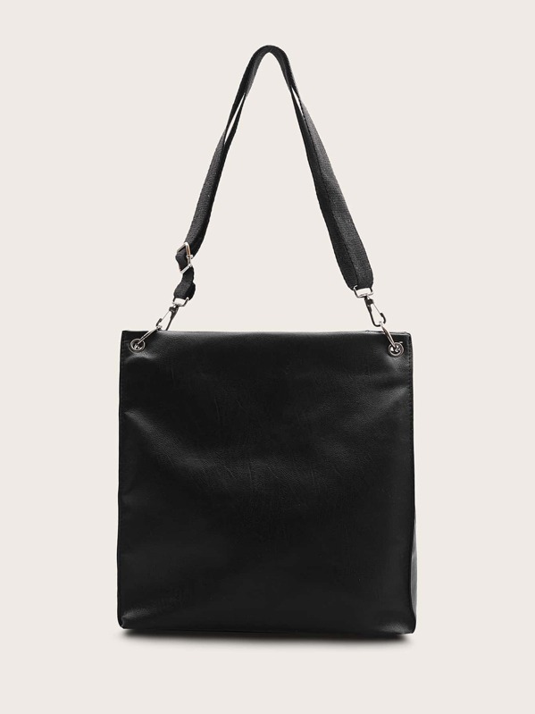 

Minimalist Solid Shoulder Bag, Black