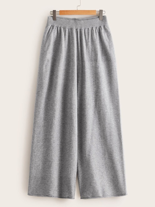 

Plus Heather Grey Wide Leg Sweater Pants