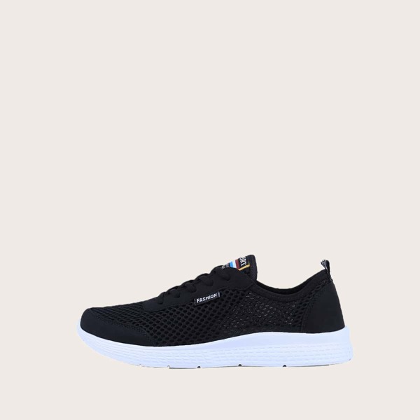 

Men Lace-up Front Wide Fit Sneakers, Black