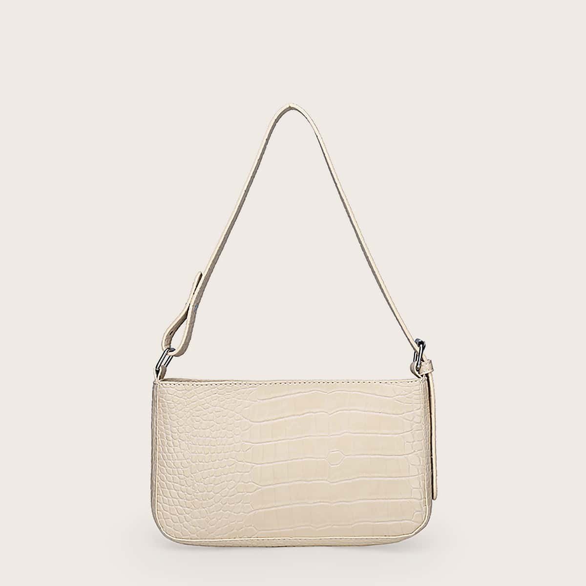 

Croc Embossed Crossbody Bag, Beige