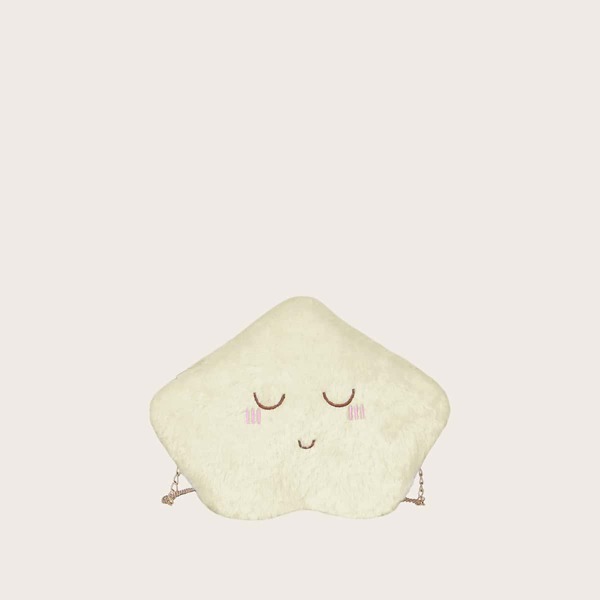 

Girls Fluffy Cloud Design Crossbody Bag, White
