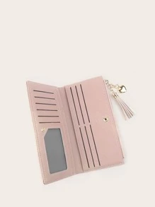 Tassel Charm Fold Over Purse - Baby Pink - View 4