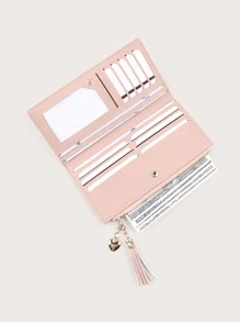 Tassel Charm Fold Over Purse - Baby Pink - View 6