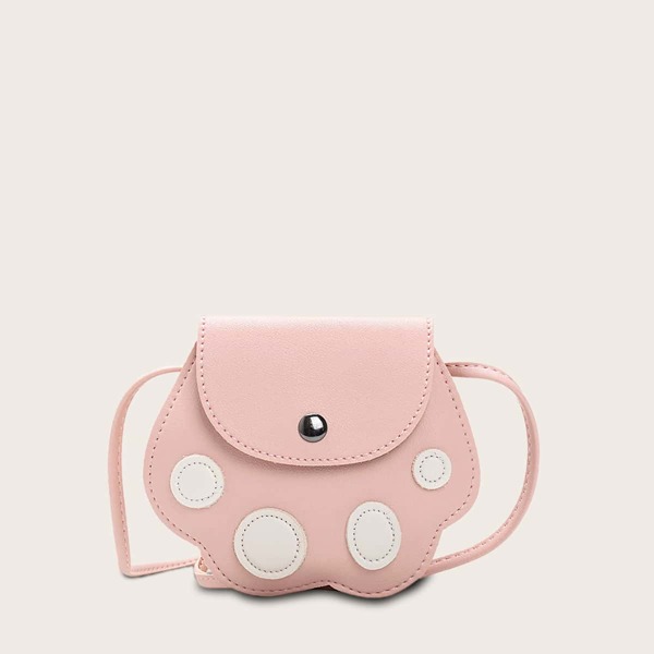 

Girls Paw Design Crossbody Bag, Pink