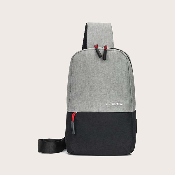 

Men Color Block Sling Bag, Grey