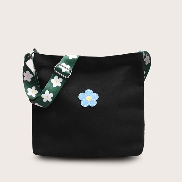 

Girls Floral Graphic Crossbody Bag, Black