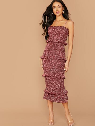 Robe avec imprimé floral et plis