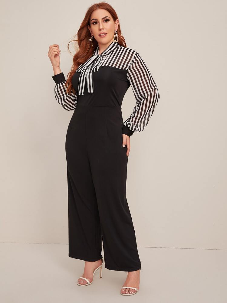 tie neck jumpsuit