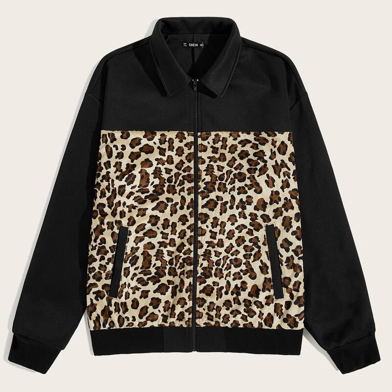 

Guys Zip Up Leopard Print Jacket, Multicolor