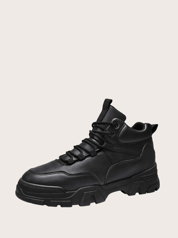 

Men Lace-up Front Chunky Sneakers, Black