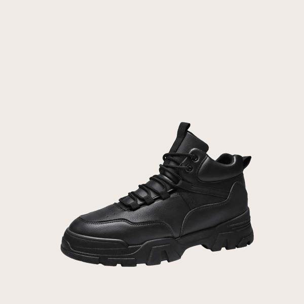 

Men Lace-up Front Chunky Sneakers, Black