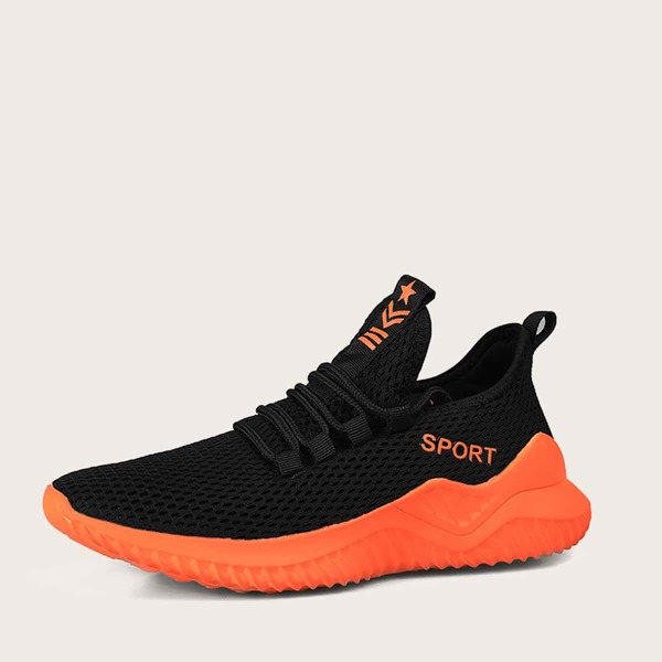 

Men Letter Graphic Lace-up Front Sneakers, Multicolor