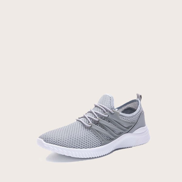 

Men Lace-up Front Wide Fit Sneakers, Grey