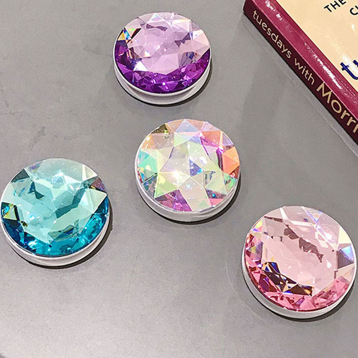 

1pc Diamond Design Airbag Phone Holder, Multicolor