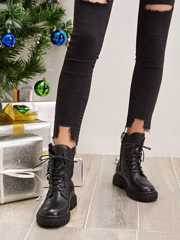 chunky combat boots