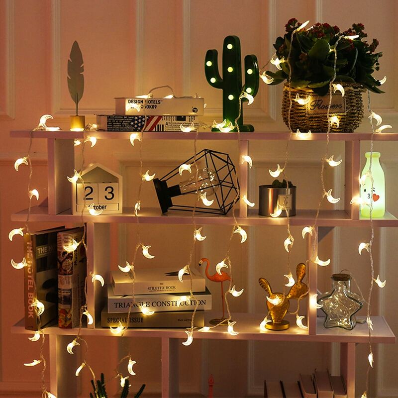 

New Year 10pcs Moon Shaped Bulb String Light