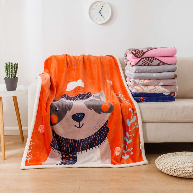 

1pc Cartoon Animal Pattern Blanket, Multicolor