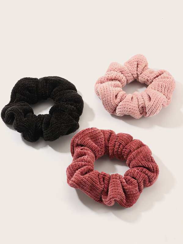 

3pcs Toddler Girls Solid Hair Tie, Multicolor