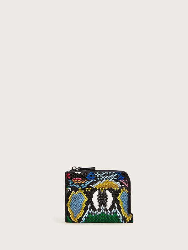 

Snakeskin Print Wallet With Card Holder, Multicolor