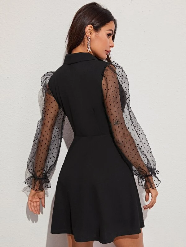 Robe manche bouffante tulle clearance