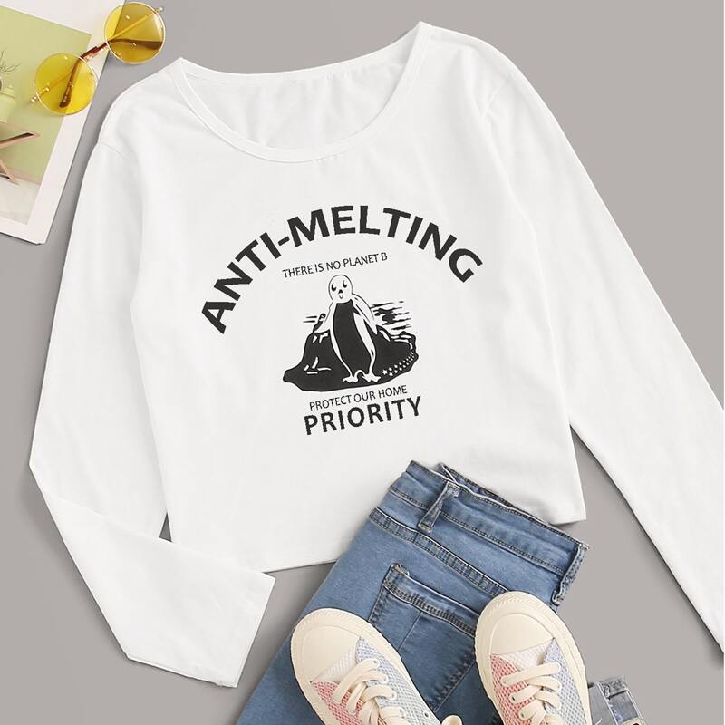 

Letter & Cartoon Graphic Tee, White