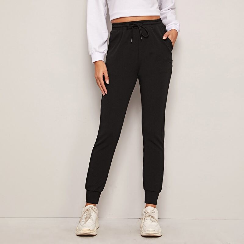 

Black Drawstring Waist Sweatpants