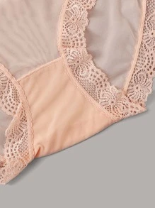 4pack Lace Trim Sheer Panty Set Sexy Lingerie - Multicolor - View 5