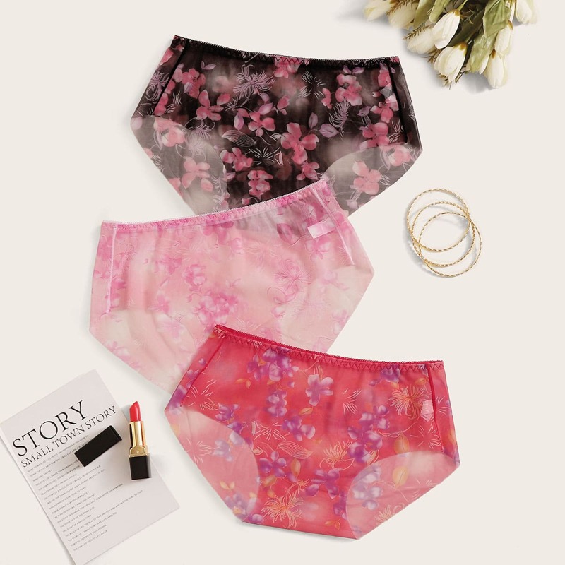 

3pack Floral Print Panty Set, Multicolor