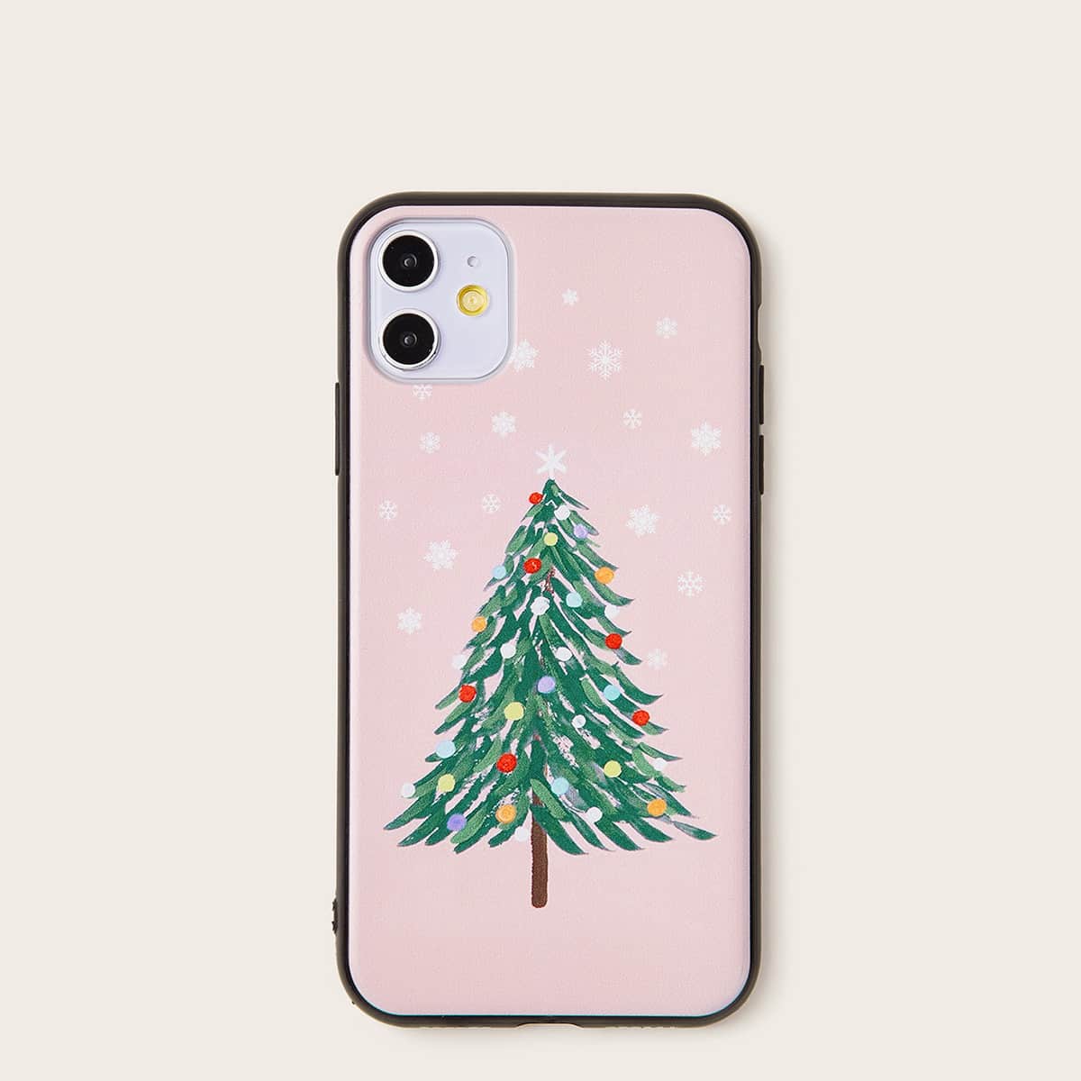 

Christmas Tree Print iPhone Case, Pink