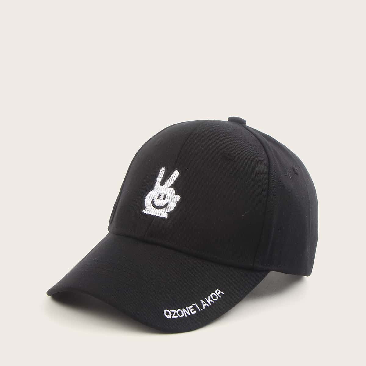 

Guys Embroidered Hand Baseball Cap, Black