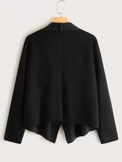 SHEIN Waterfall Collar Asymmetrical Hem Jacket