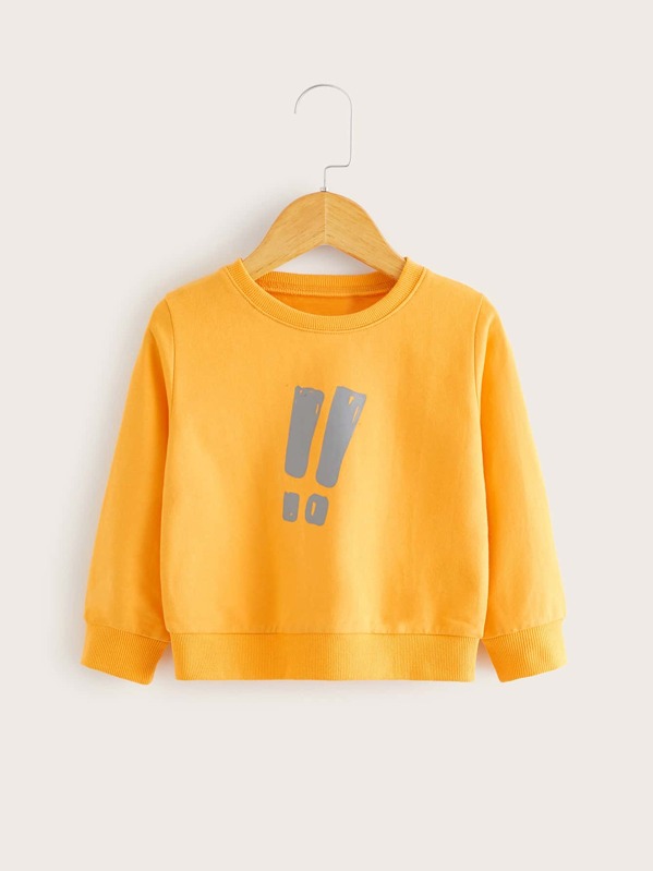 

Toddler Boys Symbol Print Crew Neck Sweatshirt, Yellow