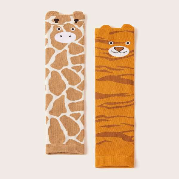 

2pairs Toddler Kids Cartoon Graphic Knee Pad, Multicolor