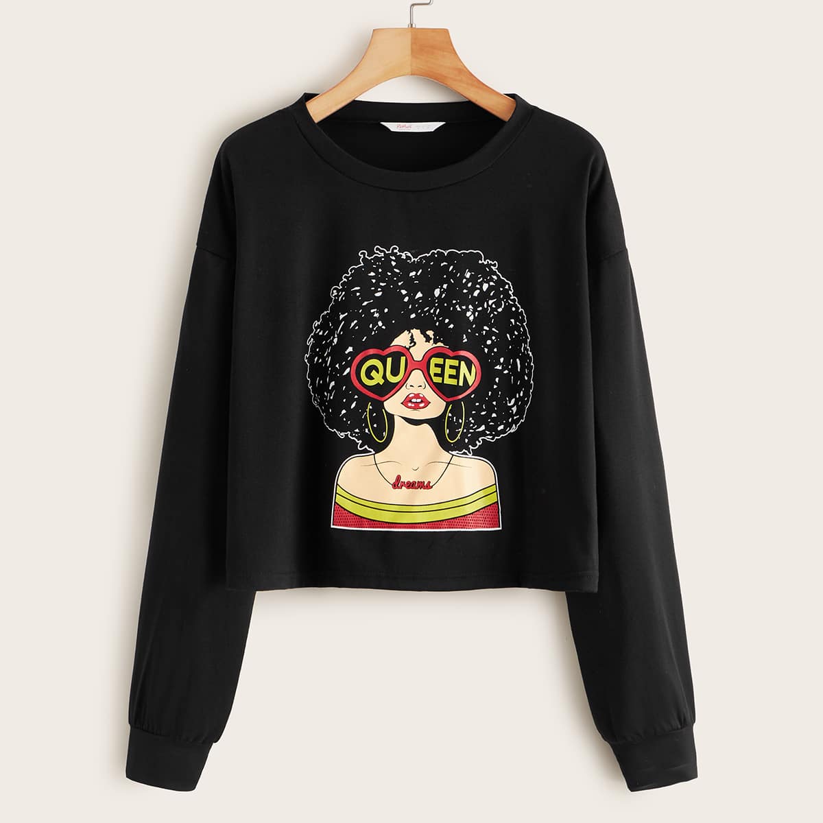 

Figure Graphic Drop Shoulder Tee, Black