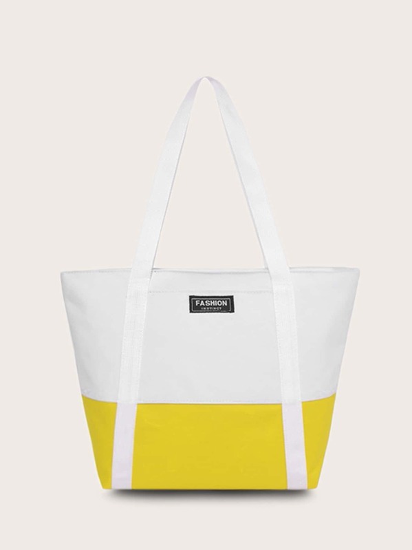 

Color Block Winged Tote Bag, Multicolor
