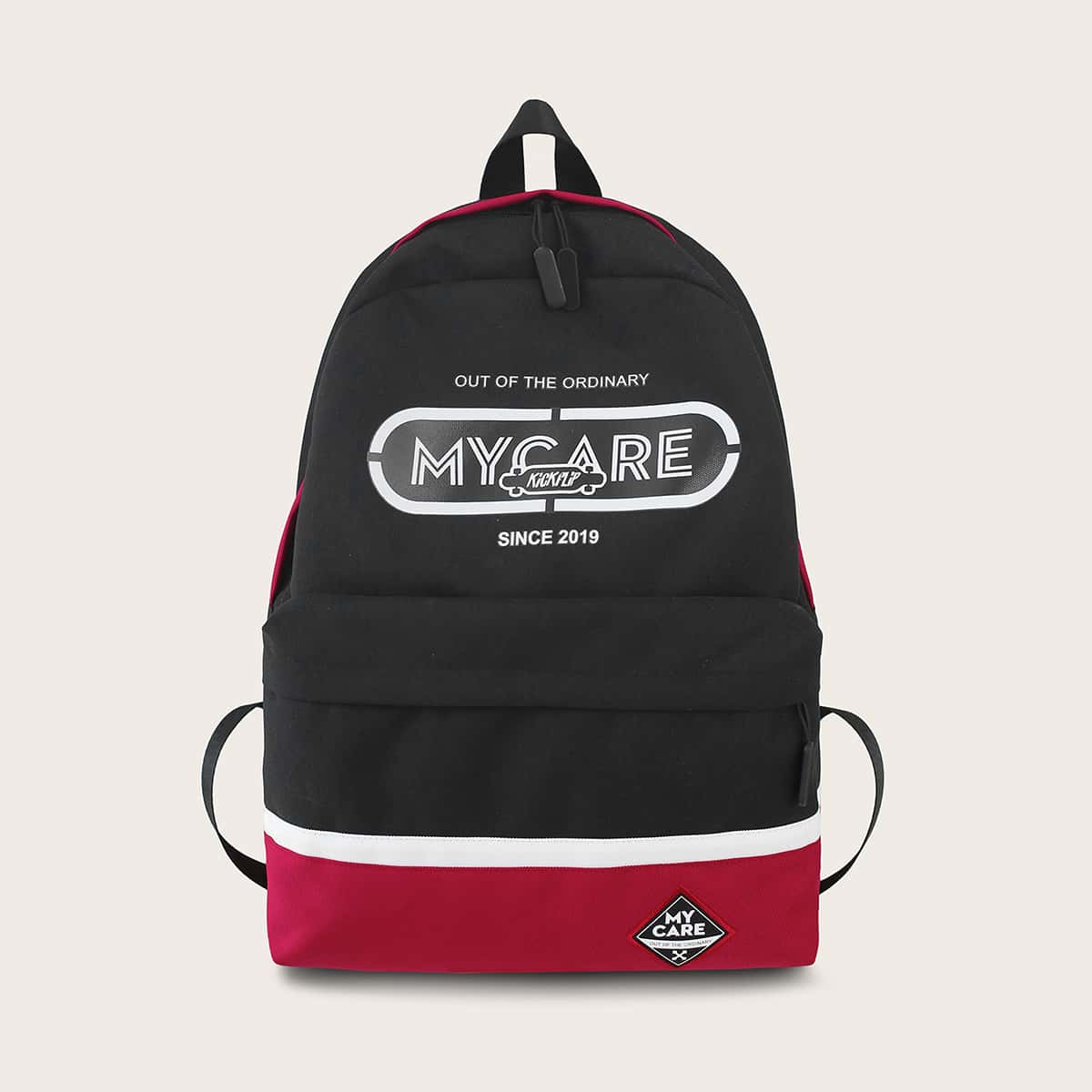 

Letter Graphic Color Block Backpack, Multicolor