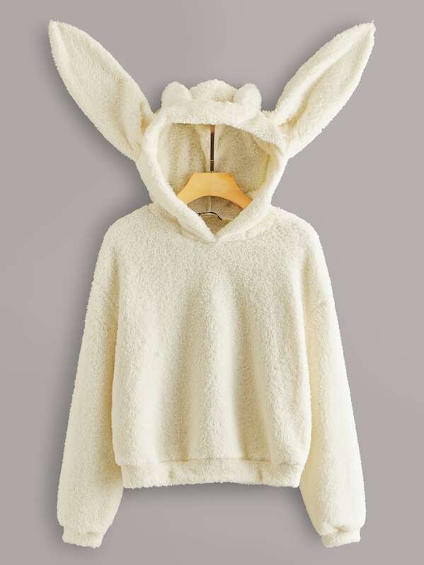 

Solid Ear Hoodie, Beige