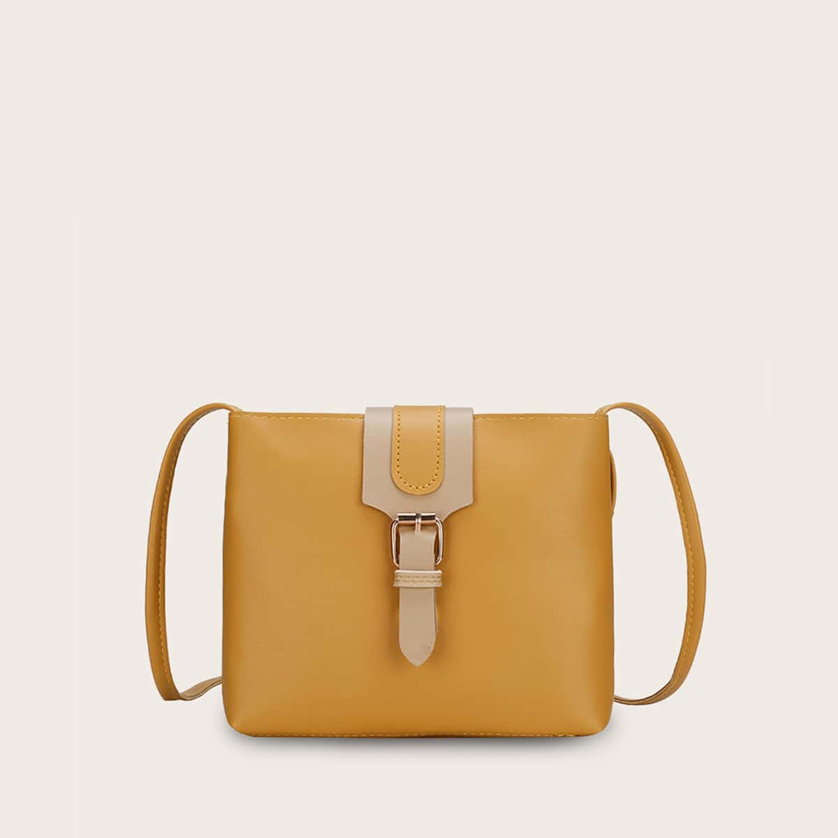 

Buckle Strap Crossbody Bag, Yellow