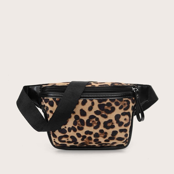 

Zip Front Leopard Fanny Pack, Multicolor