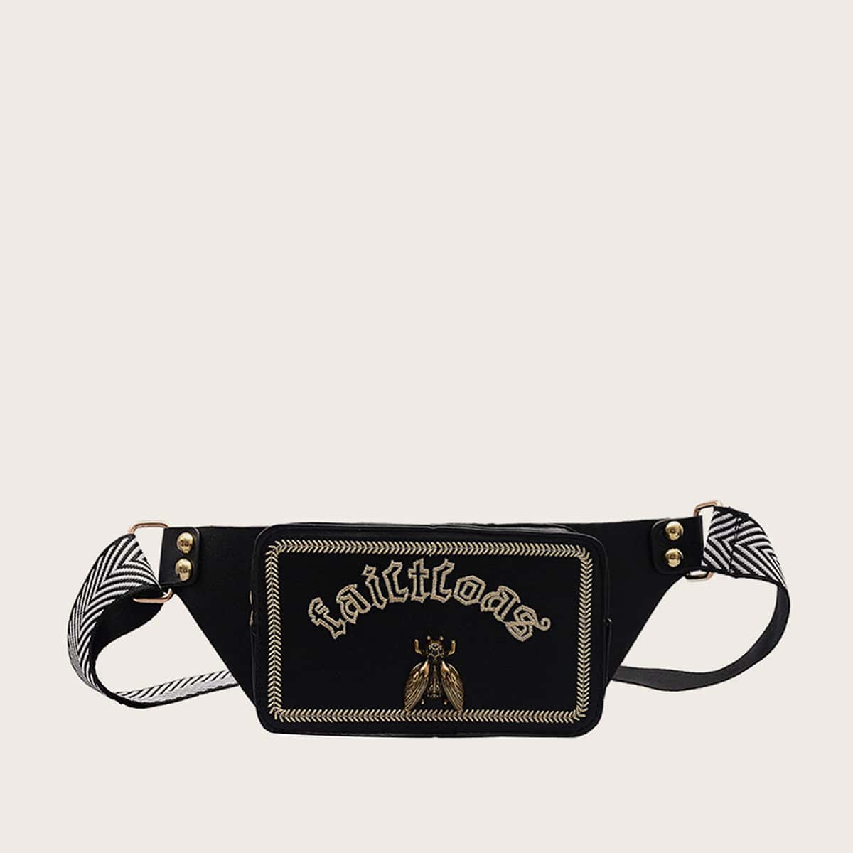 

Bee Decor Letter Embroidered Fanny Pack, Multicolor