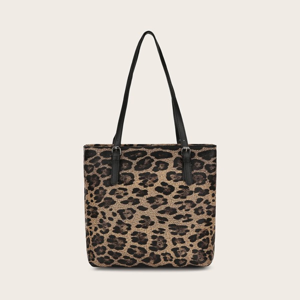 

Leopard Pattern Tote Bag, Multicolor