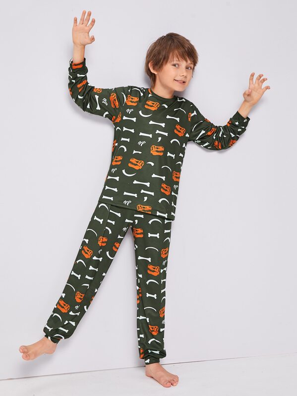 Boys All Over Print Pullover & Pants Set, Army green, Bogdan