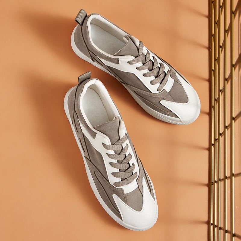 

Two Tone Lace-up Front Sneakers, Brown