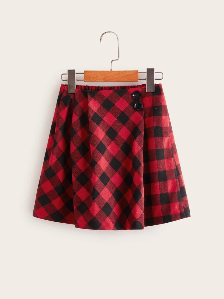 Buffalo plaid skirt girls Outlet