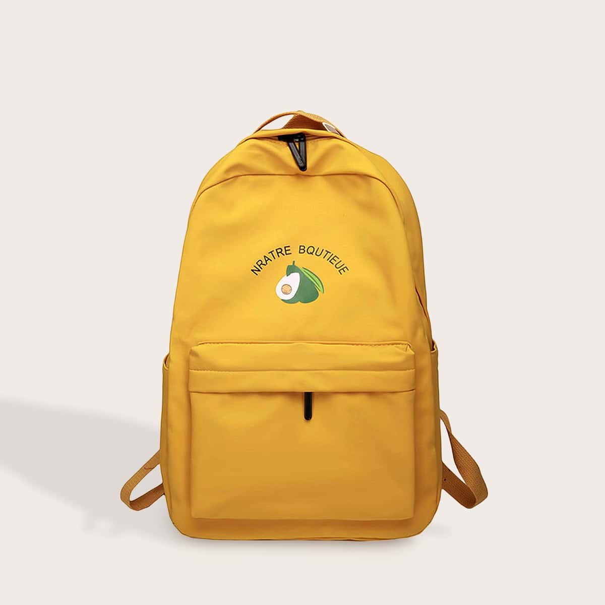 

Fruit Graphic Pocket Front Backpack, Yellow