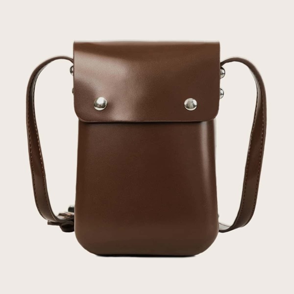 

Minimalist Flap Crossbody Bag, Brown