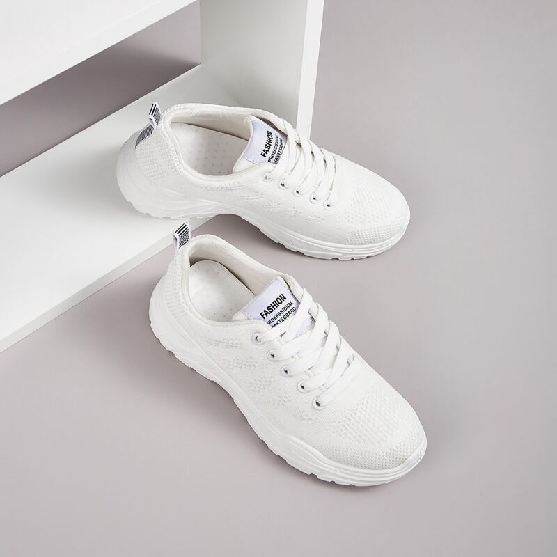

Letter Graphic Lace-up Front Sneakers, White